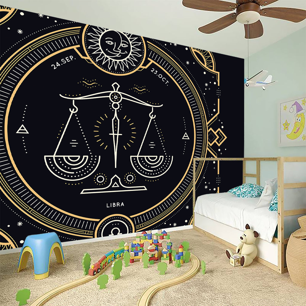 Vintage Libra Zodiac Sign Print Wall Sticker
