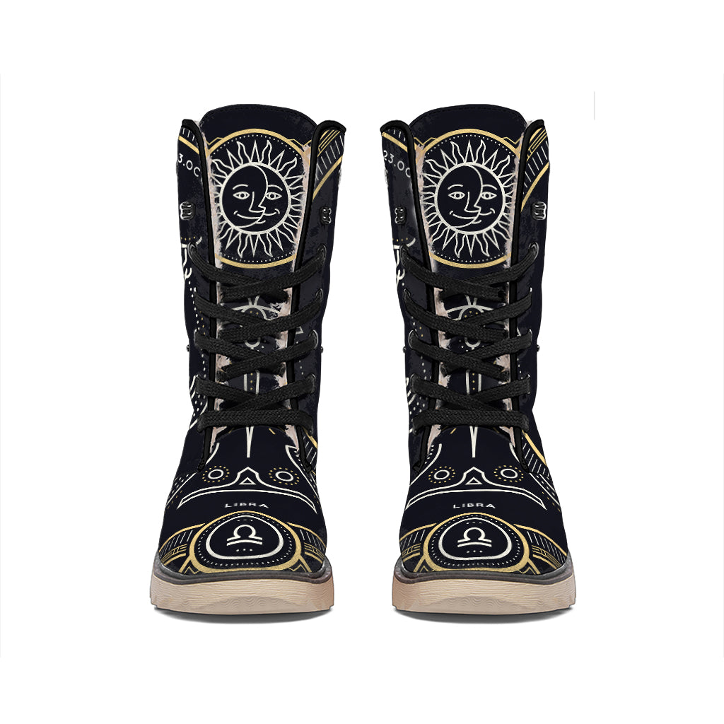 Vintage Libra Zodiac Sign Print Winter Boots