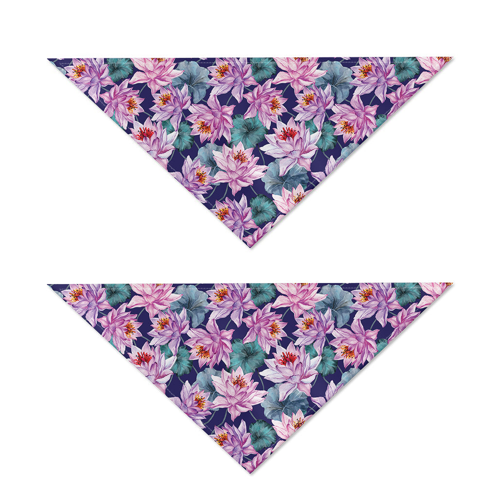 Vintage Lotus Flower Print Dog Bandana