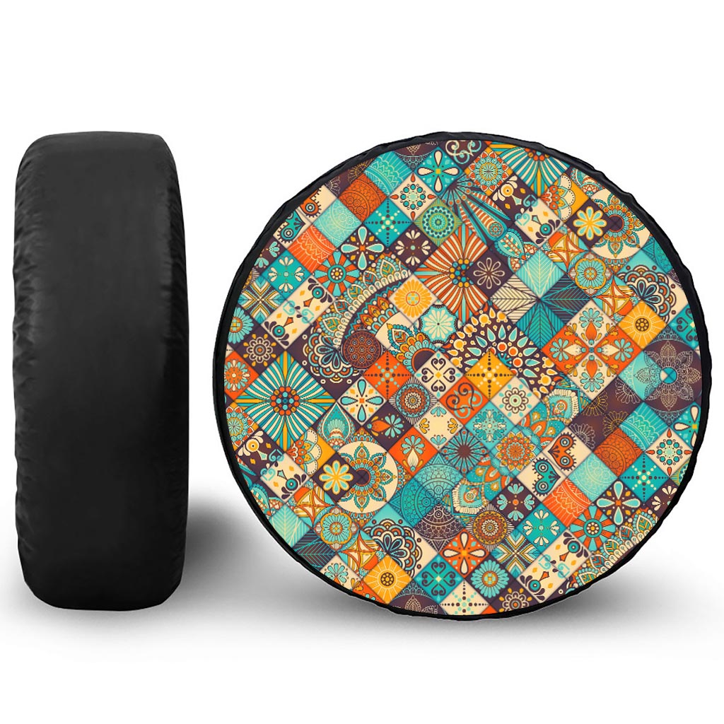 Vintage Mandala Bohemian Pattern Print Tire Cover