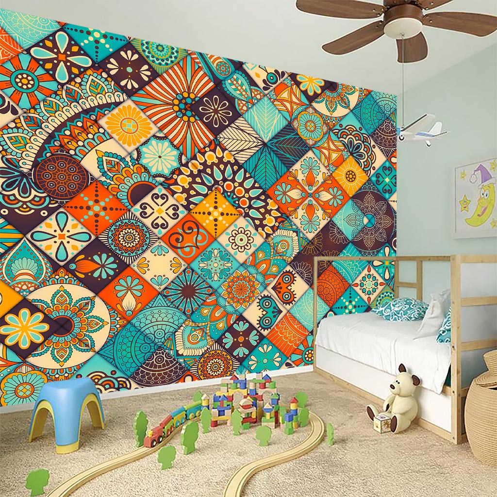 Vintage Mandala Bohemian Pattern Print Wall Sticker