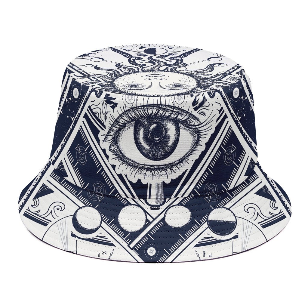 Vintage Masonic Freemasonry Print Bucket Hat