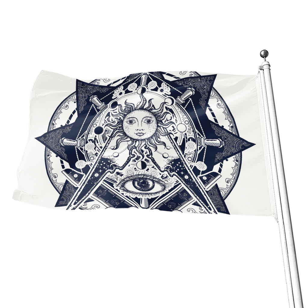 Vintage Masonic Freemasonry Print Flag