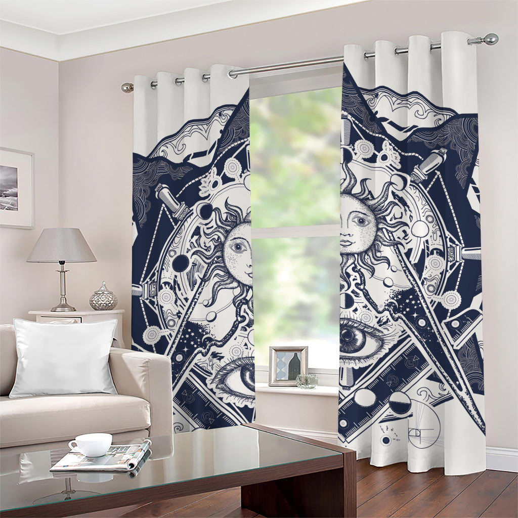 Vintage Masonic Freemasonry Print Grommet Curtains