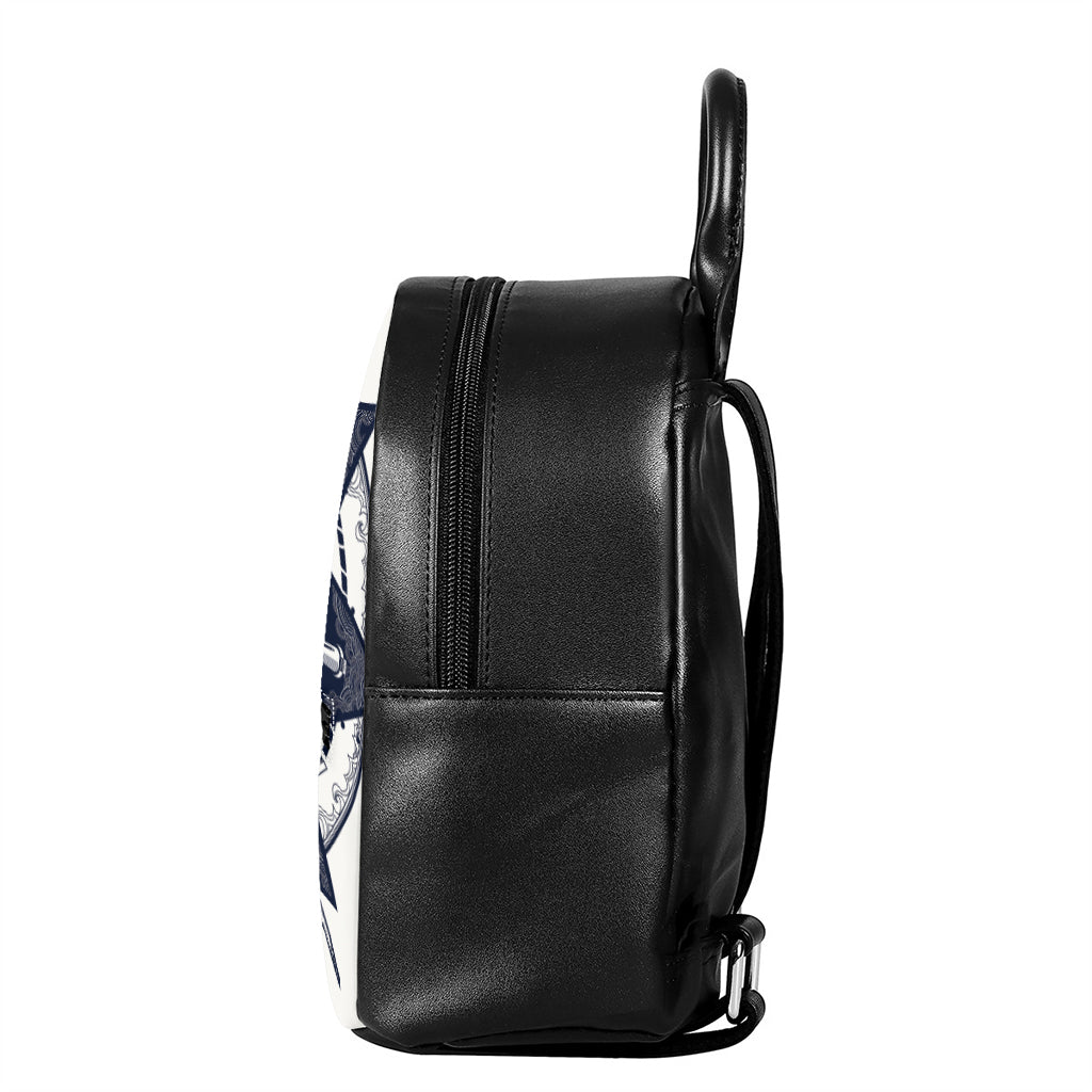 Vintage Masonic Freemasonry Print Leather Backpack