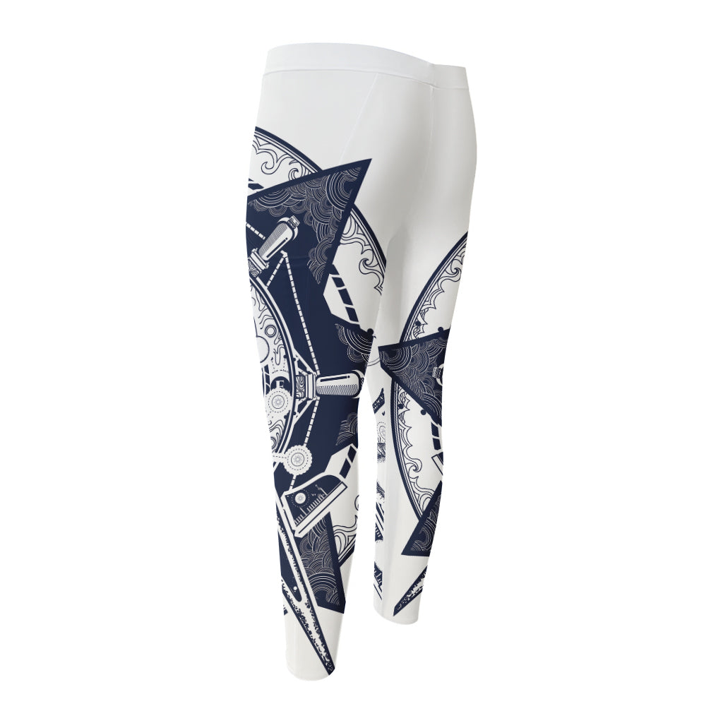 Vintage Masonic Freemasonry Print Men's Compression Pants