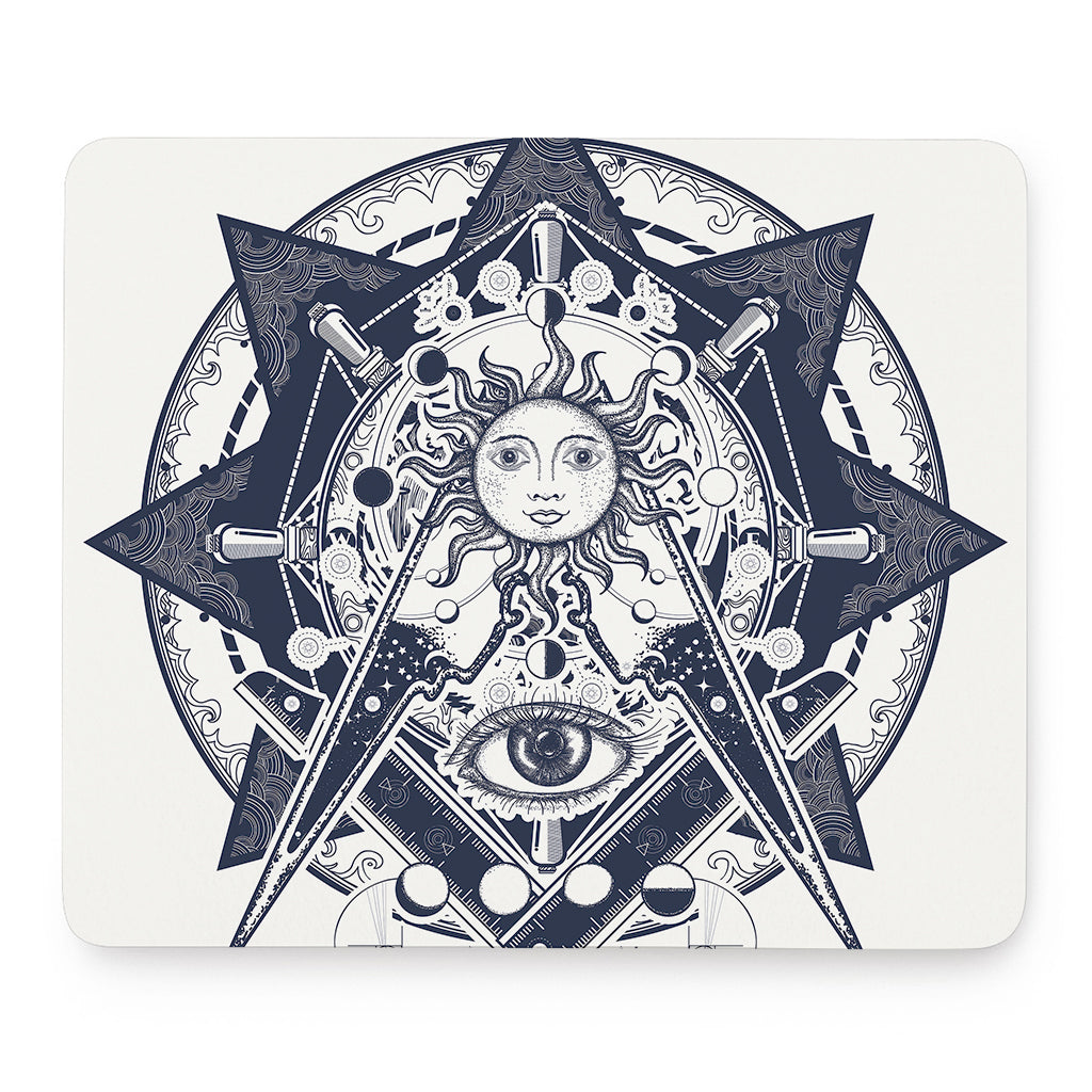 Vintage Masonic Freemasonry Print Mouse Pad