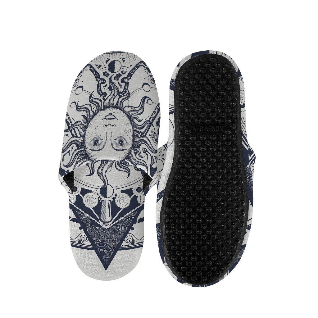 Vintage Masonic Freemasonry Print Slippers
