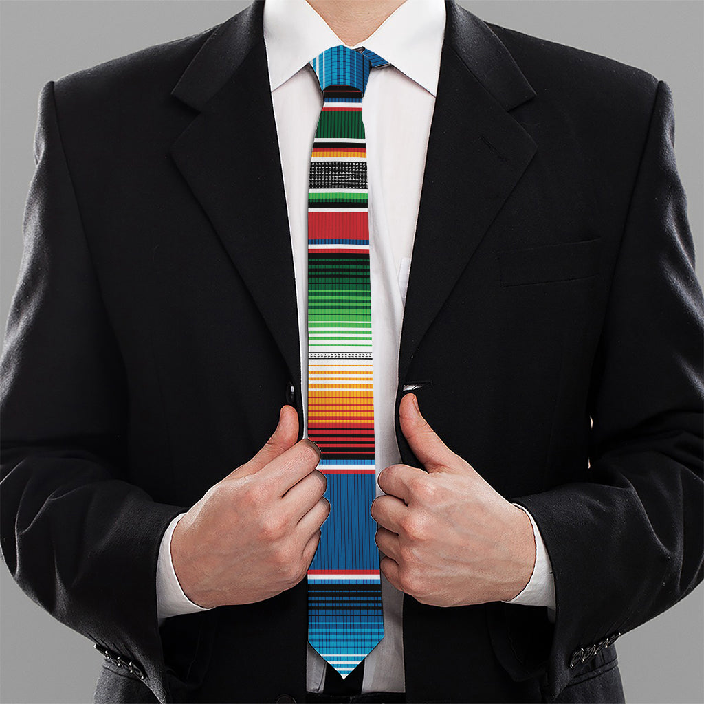 Vintage Mexican Blanket Pattern Print Necktie