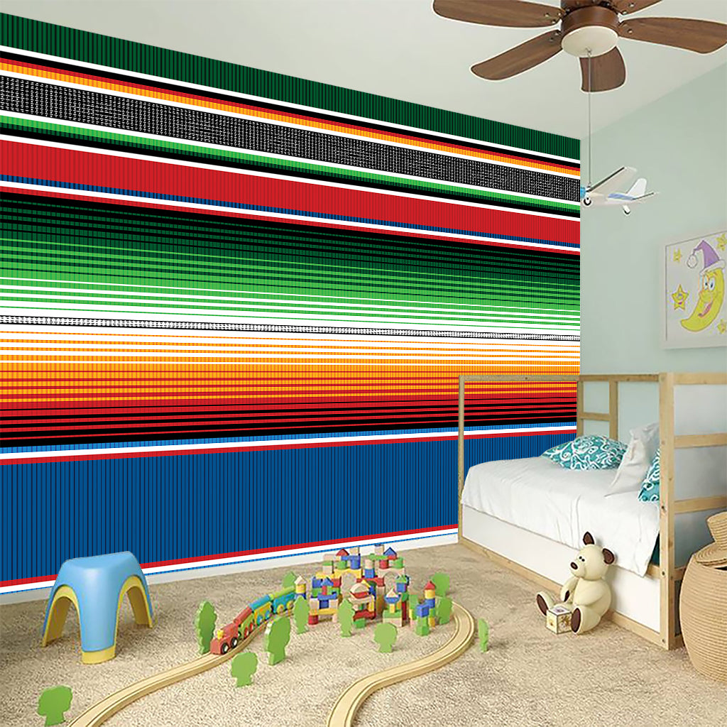 Vintage Mexican Blanket Pattern Print Wall Sticker