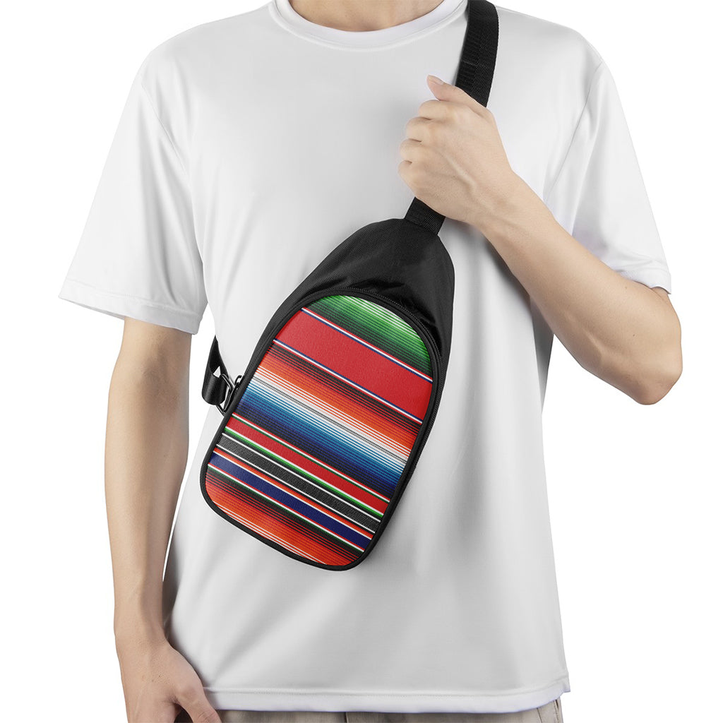 Vintage Mexican Serape Pattern Print Chest Bag