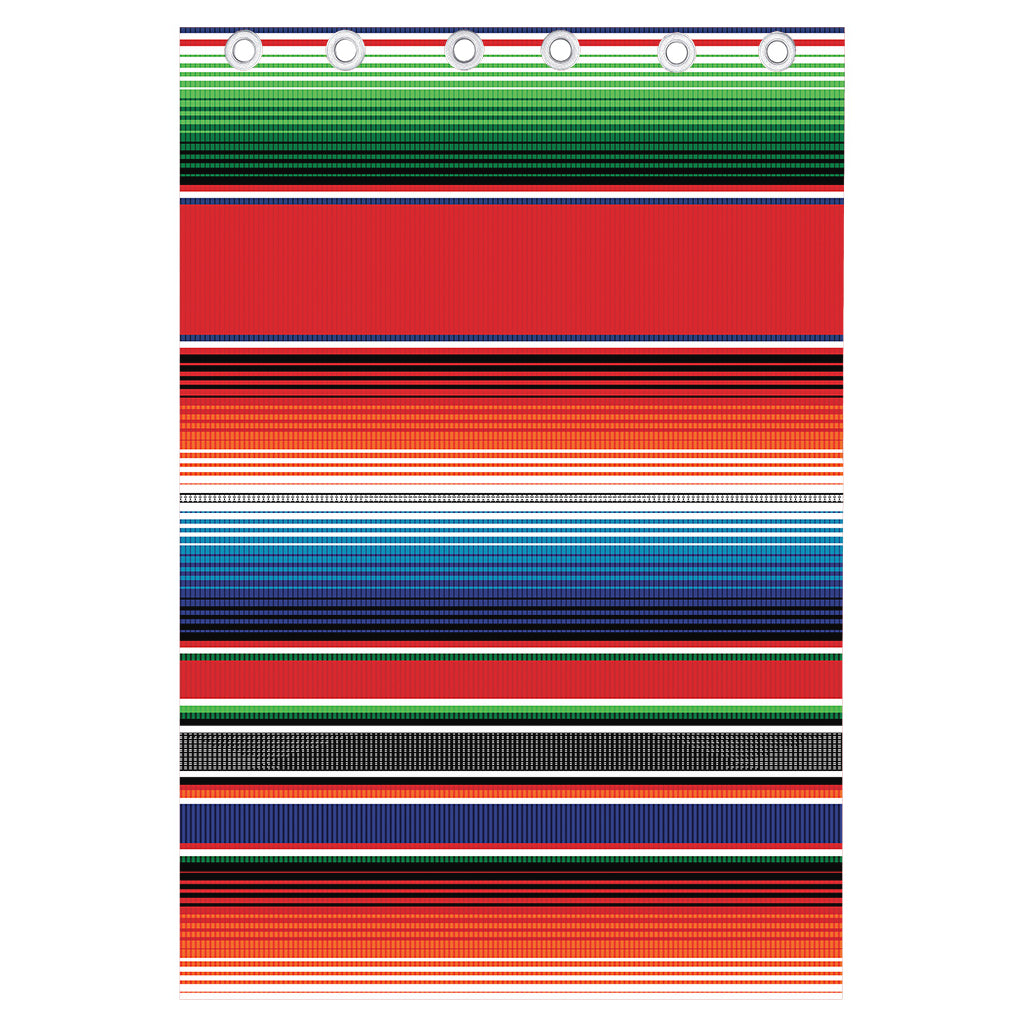 Vintage Mexican Serape Pattern Print Curtain