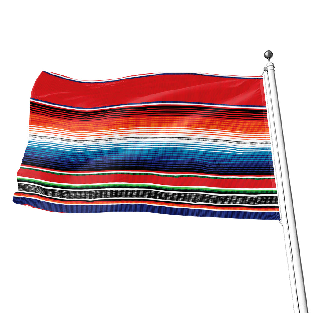 Vintage Mexican Serape Pattern Print Flag