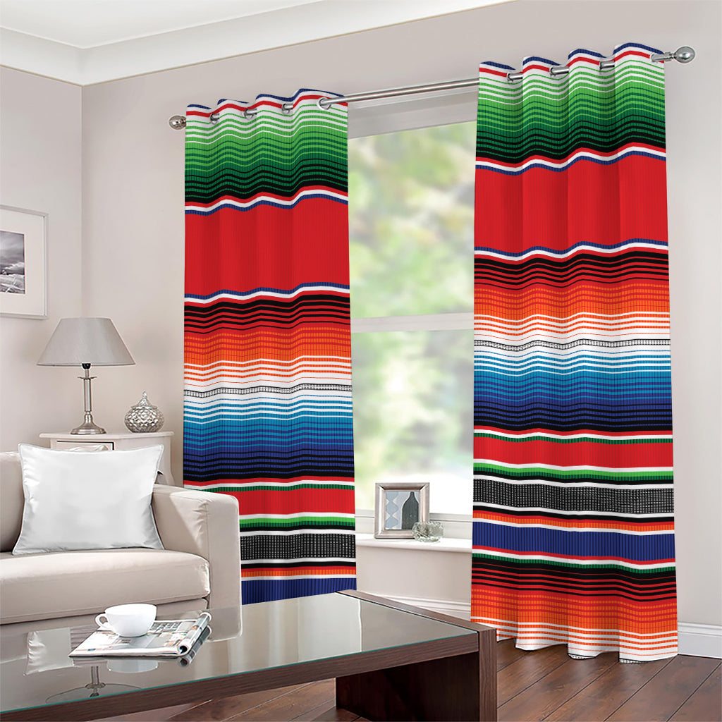 Vintage Mexican Serape Pattern Print Grommet Curtains