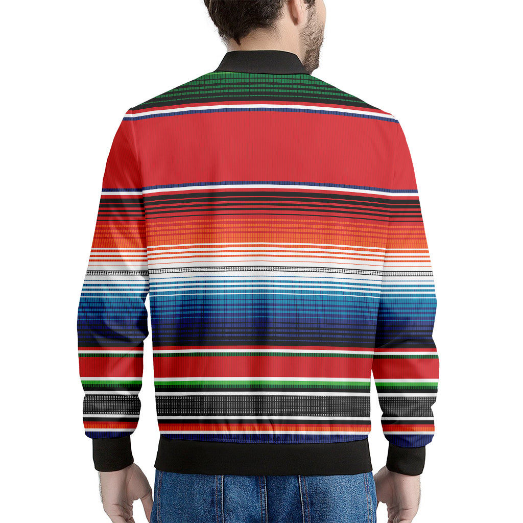 Vintage Mexican Serape Pattern Print Men's Bomber Jacket