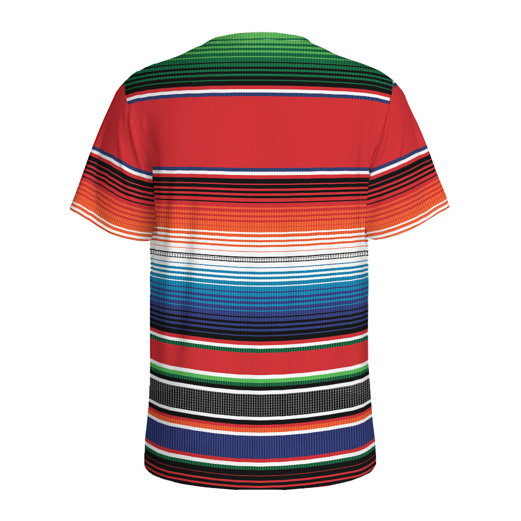 Vintage Mexican Serape Pattern Print Men's Sports T-Shirt