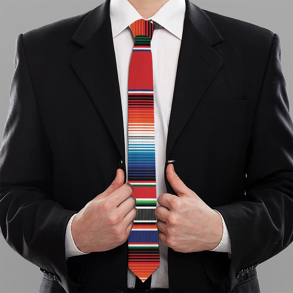 Vintage Mexican Serape Pattern Print Necktie