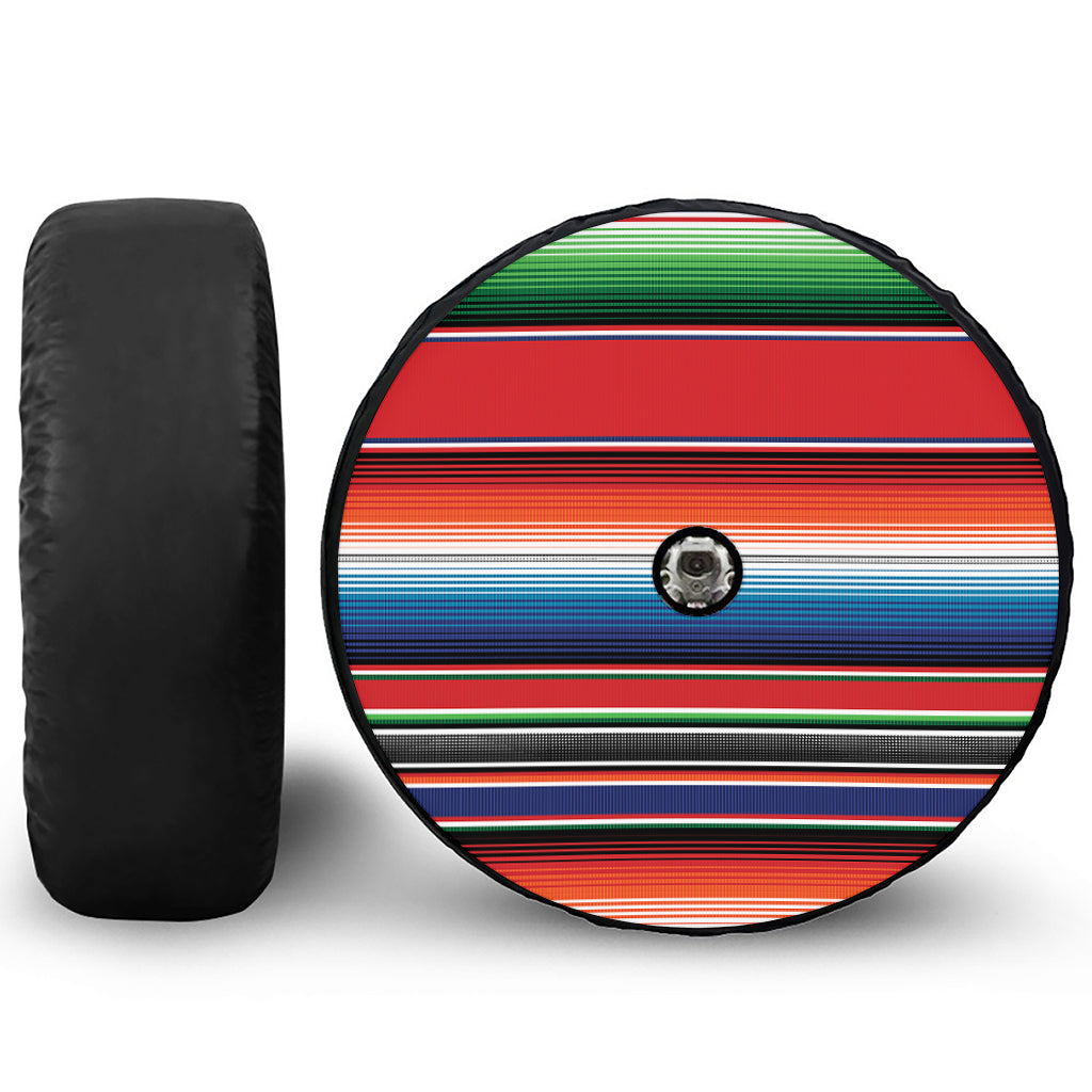 Vintage Mexican Serape Pattern Print Tire Cover With Camera Hole
