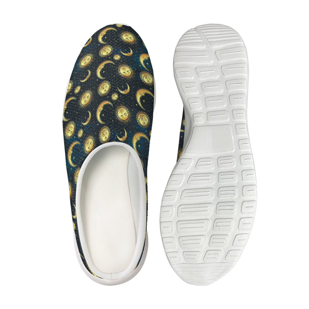 Vintage Moon And Sun Pattern Print Mesh Casual Shoes