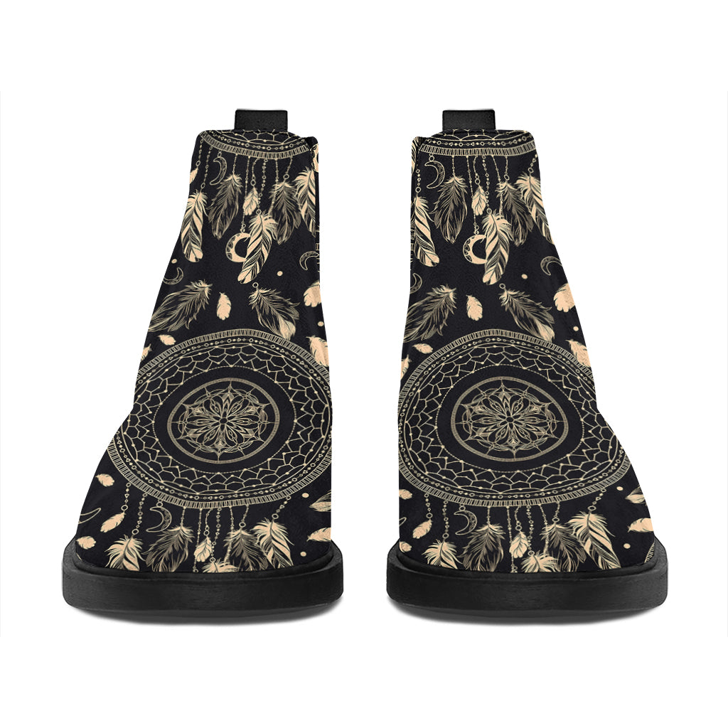 Vintage Native Dream Catcher Print Flat Ankle Boots