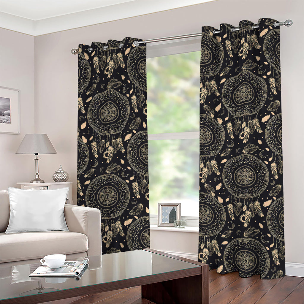 Vintage Native Dream Catcher Print Grommet Curtains