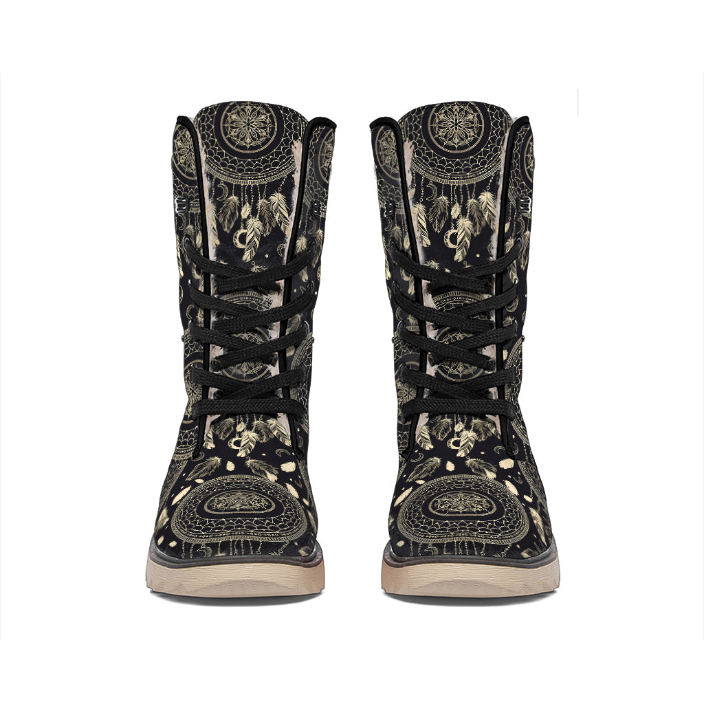 Vintage Native Dream Catcher Print Winter Boots