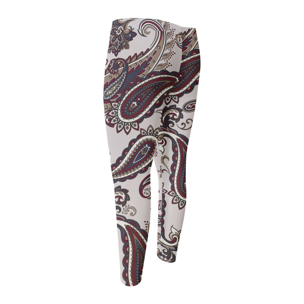 Vintage Paisley Pattern Print Men's Compression Pants