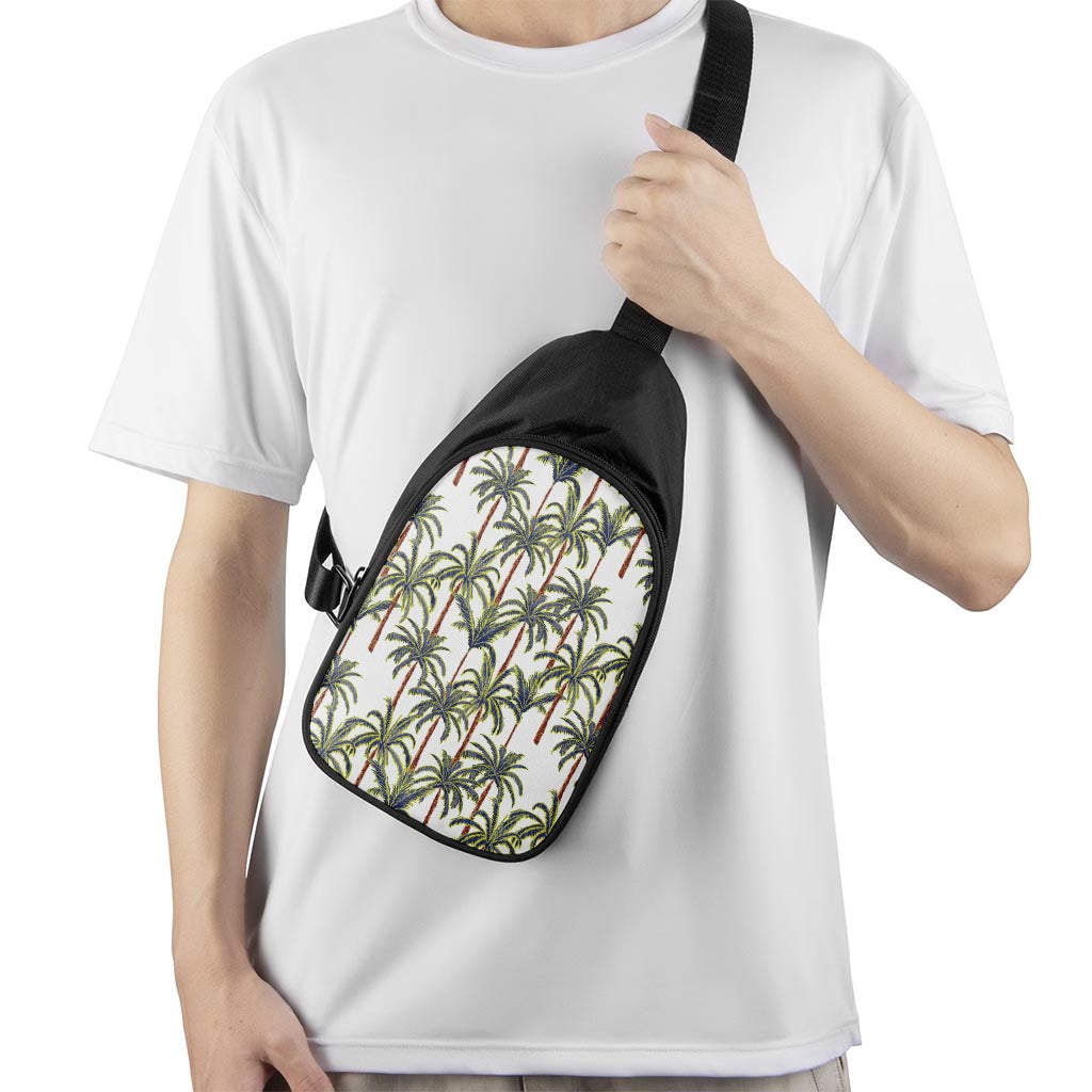 Vintage Palm Tree Beach Pattern Print Chest Bag