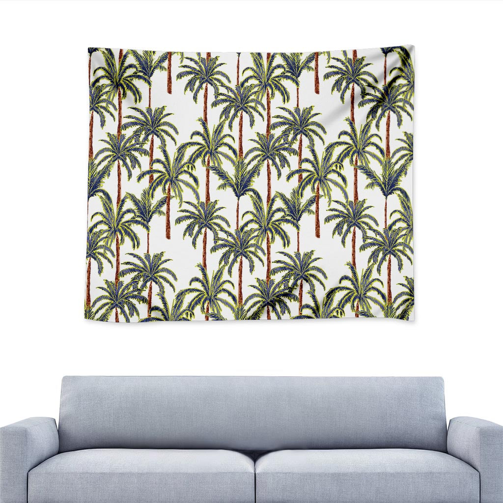 Vintage Palm Tree Beach Pattern Print Tapestry
