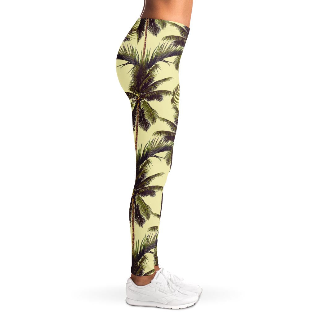 Vintage Palm Tree Pattern Print Women's Leggings