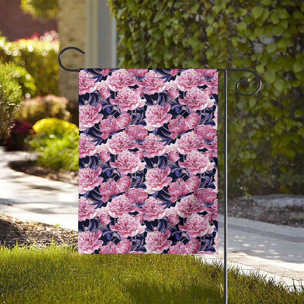 Vintage Pink Peony Floral Print House Flag