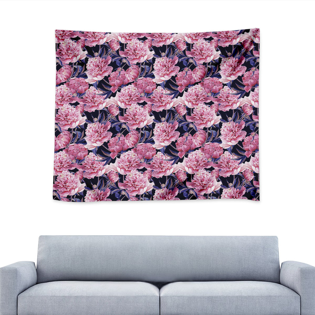 Vintage Pink Peony Floral Print Tapestry