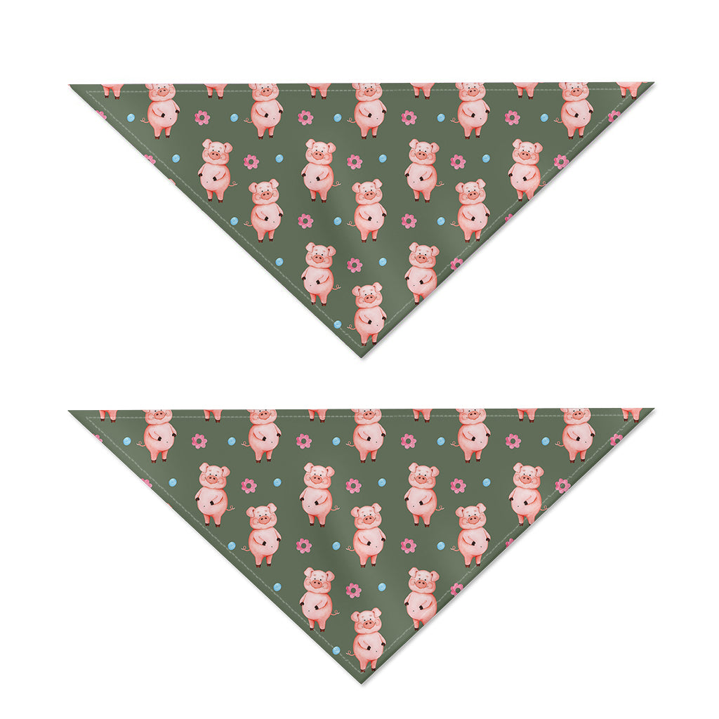 Vintage Pink Pig Pattern Print Dog Bandana