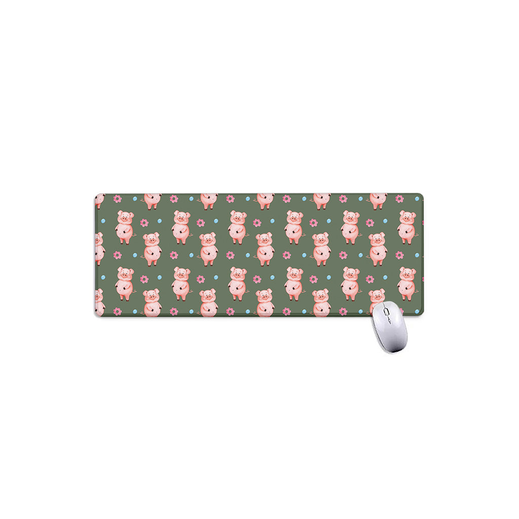 Vintage Pink Pig Pattern Print Extended Mouse Pad