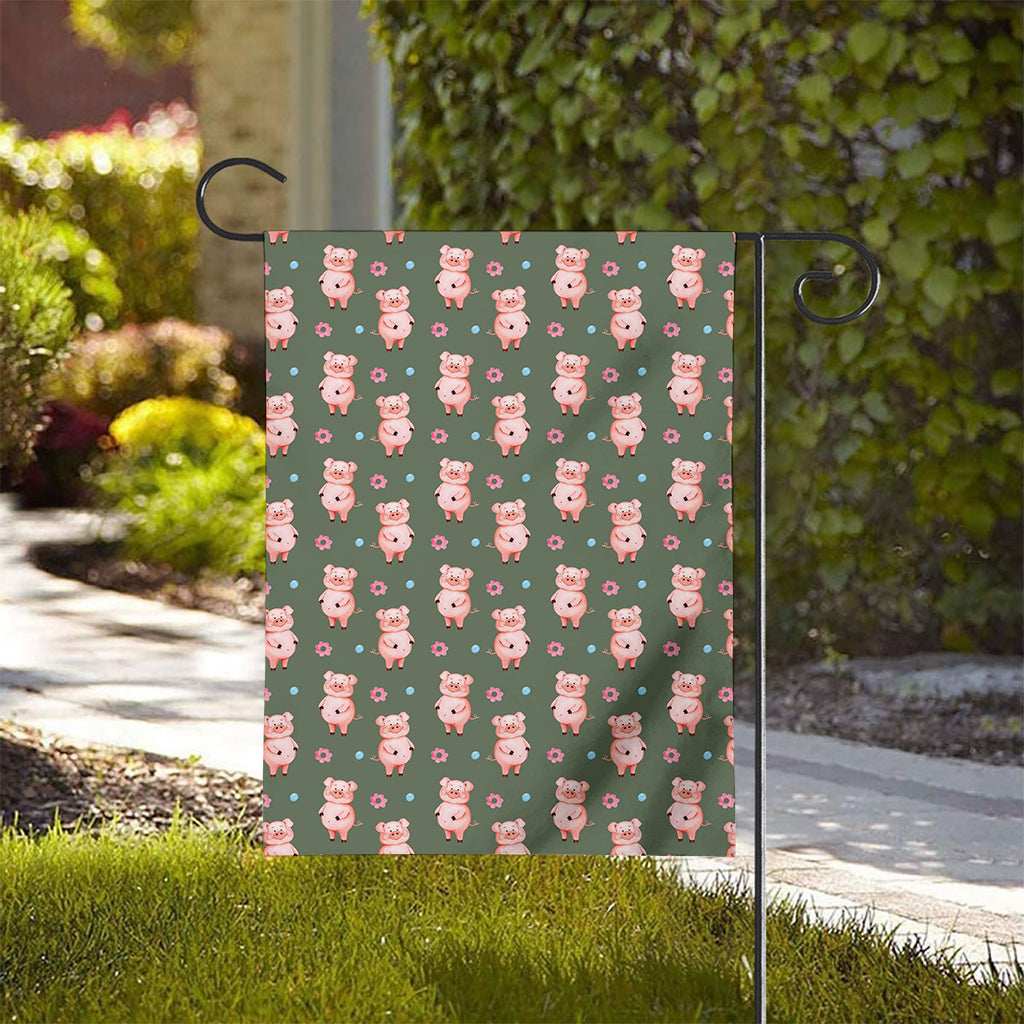 Vintage Pink Pig Pattern Print House Flag