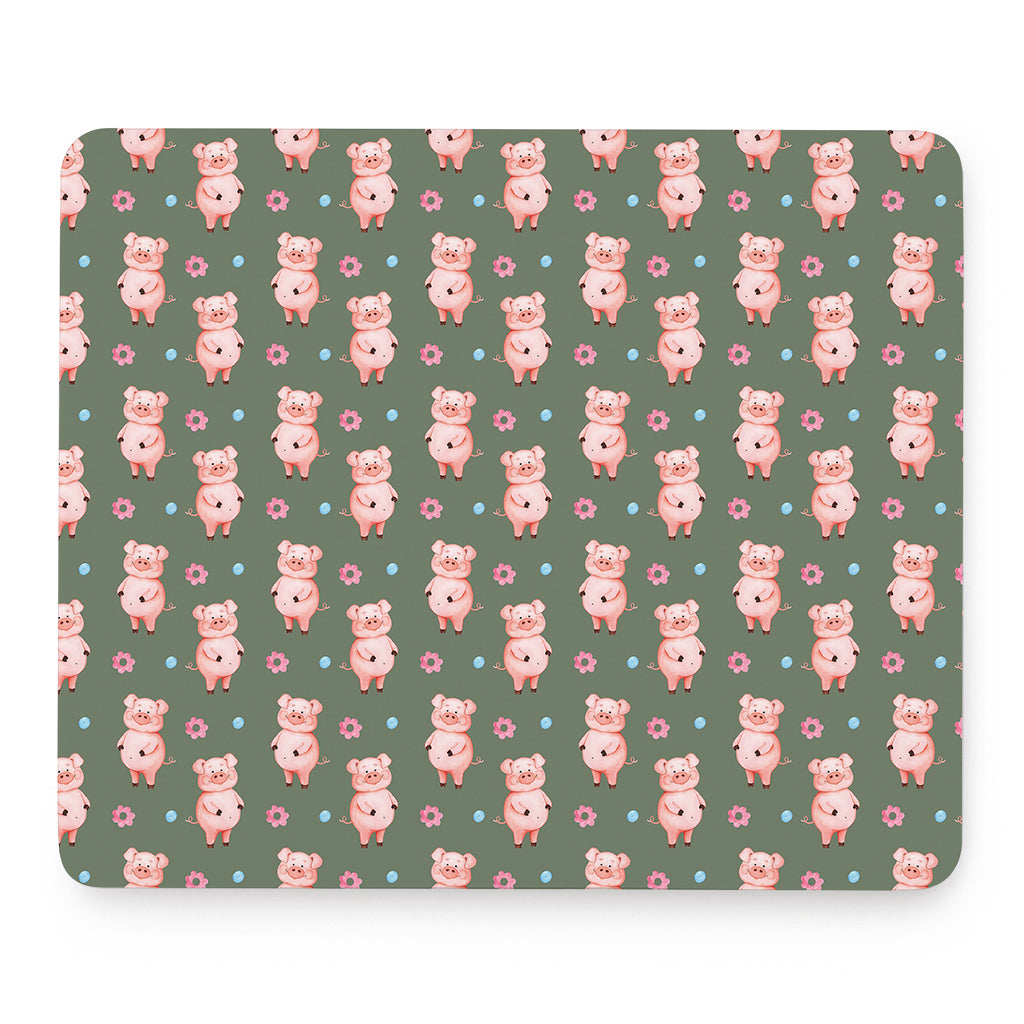 Vintage Pink Pig Pattern Print Mouse Pad