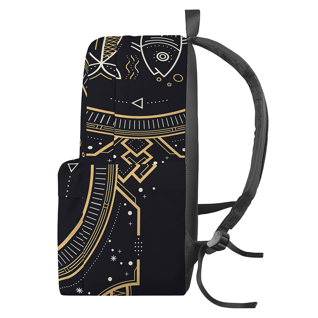 Vintage Pisces Zodiac Sign Print Backpack