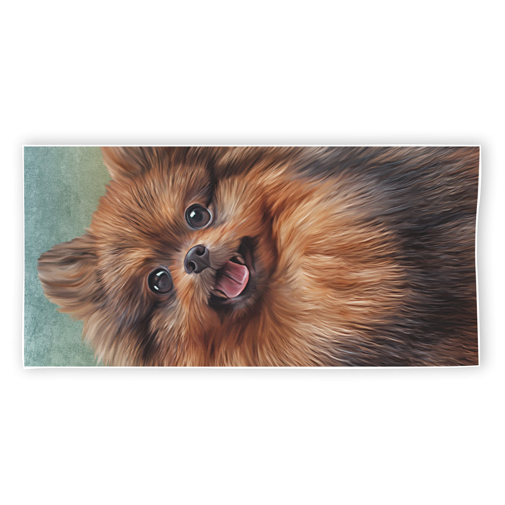 Vintage Pomeranian Portrait Beach Towel