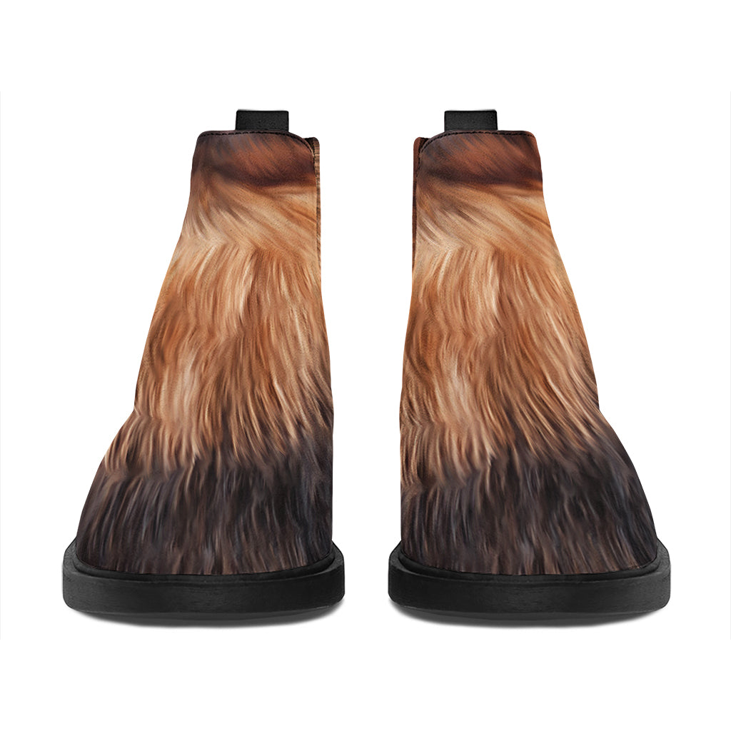 Vintage Pomeranian Portrait Flat Ankle Boots