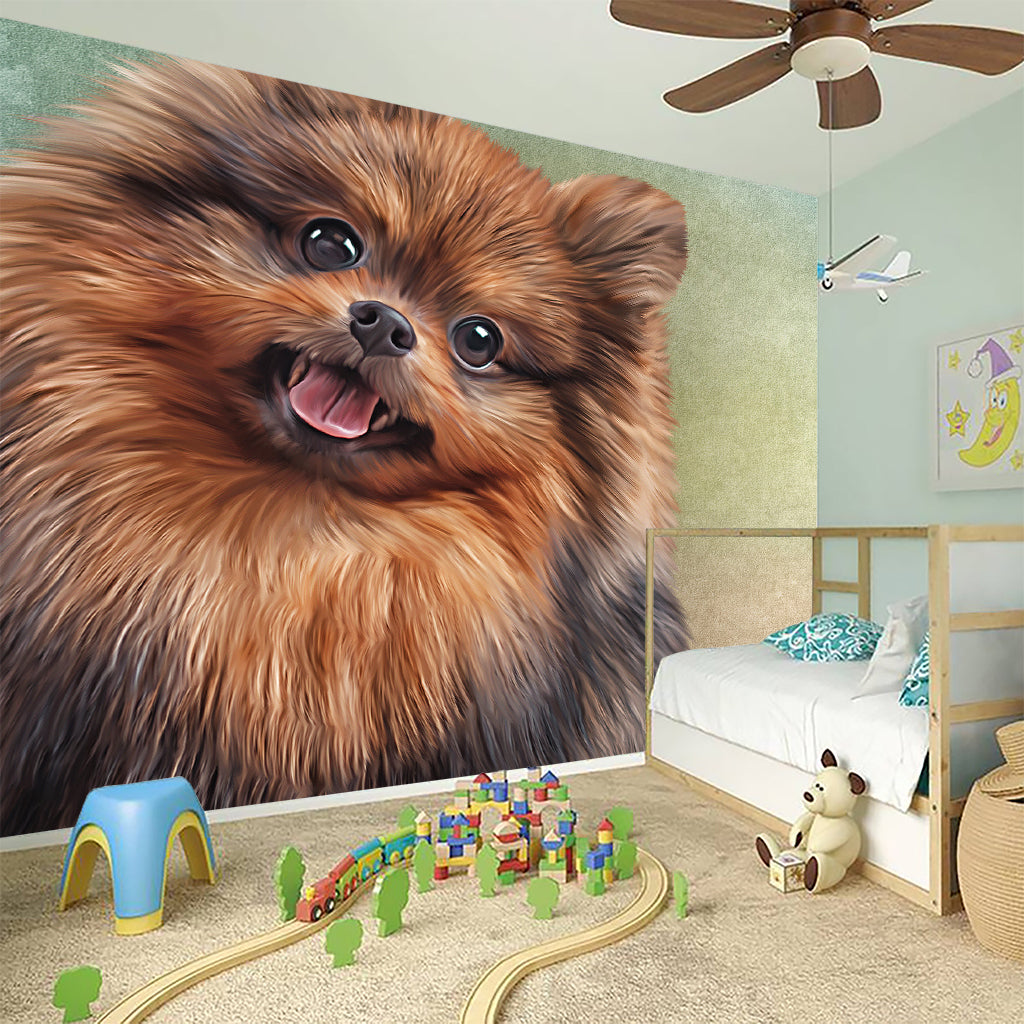 Vintage Pomeranian Portrait Wall Sticker