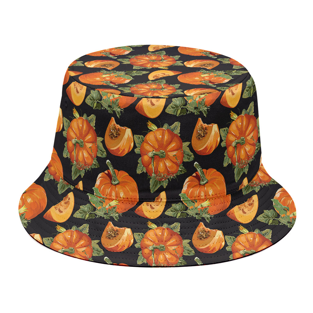 Vintage Pumpkin Pattern Print Bucket Hat