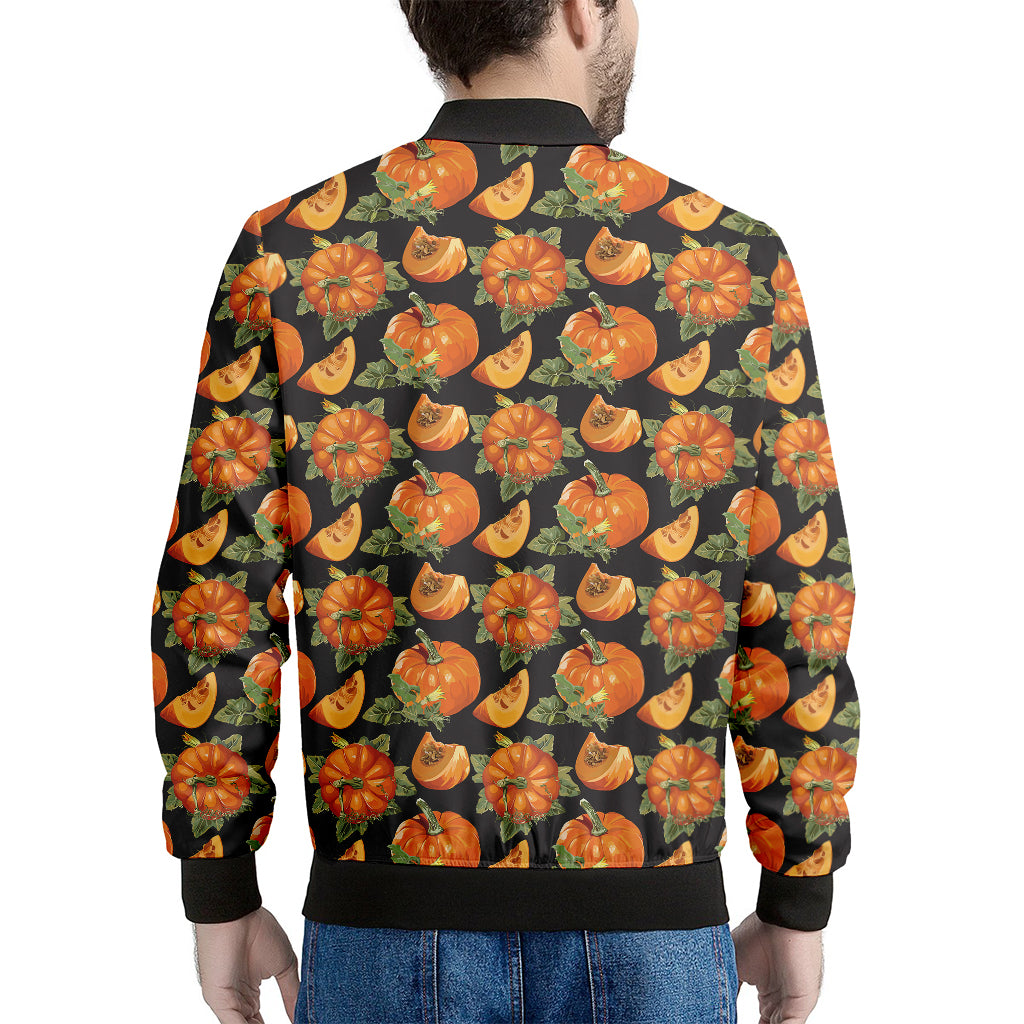 Vintage Pumpkin Pattern Print Men's Bomber Jacket