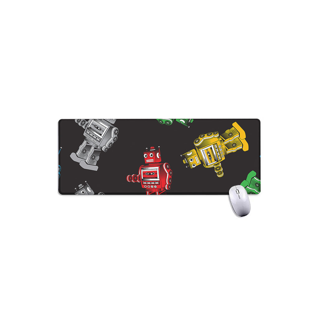 Vintage Robot Pattern Print Extended Mouse Pad