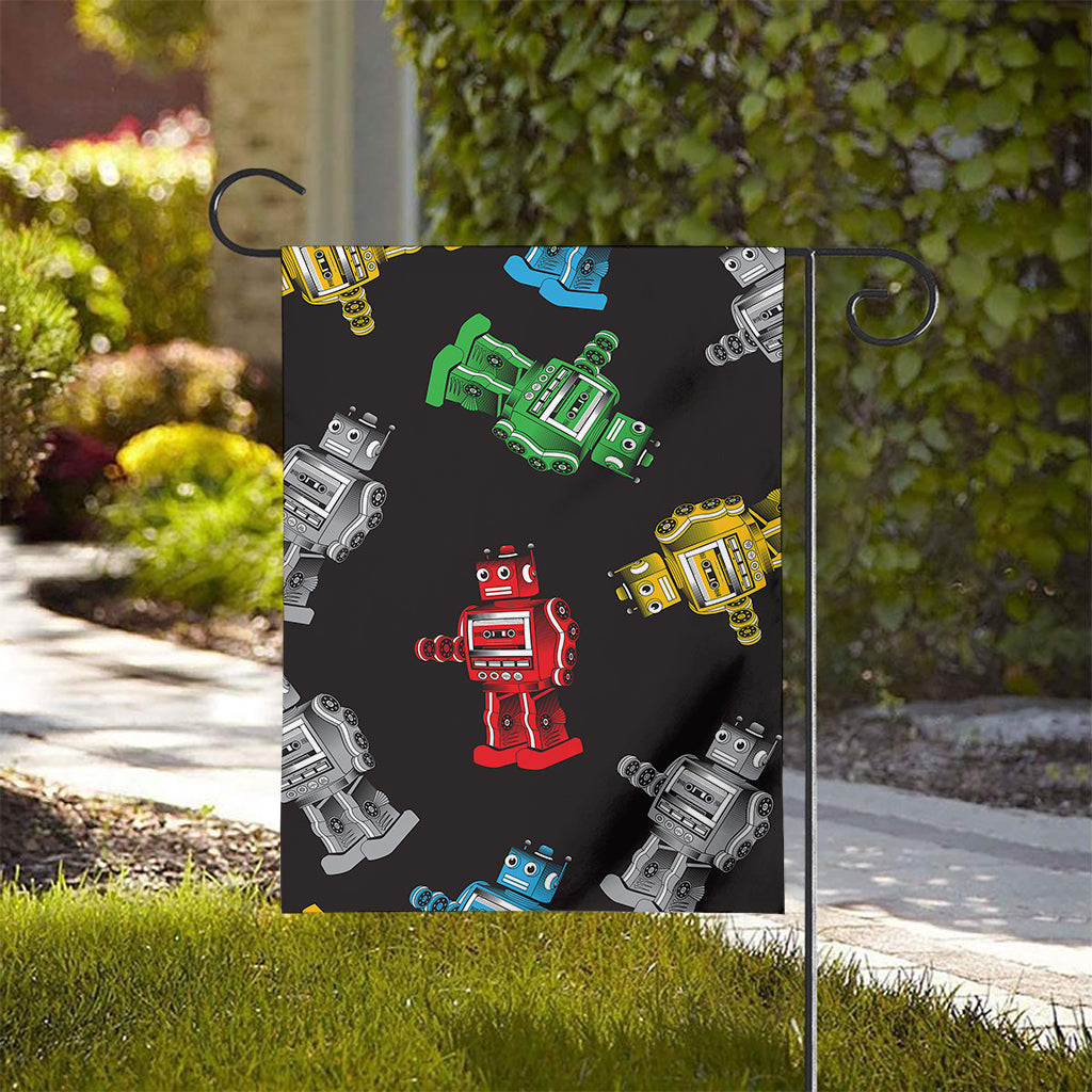 Vintage Robot Pattern Print House Flag