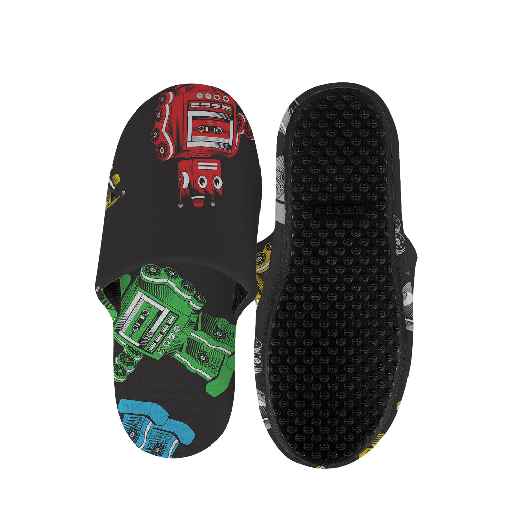 Vintage Robot Pattern Print Slippers