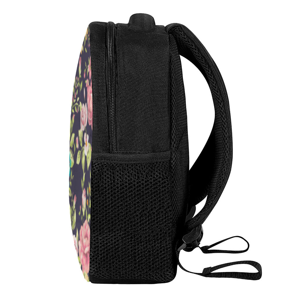 Vintage Rose Floral Flower Pattern Print Casual Backpack