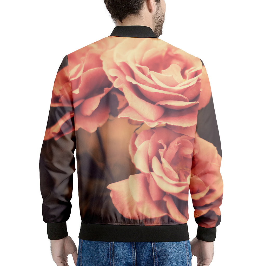 Vintage Rose Print Men's Bomber Jacket