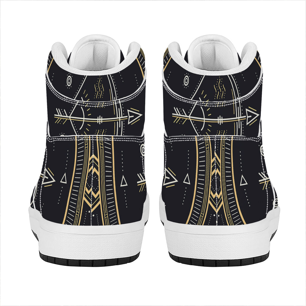 Vintage Sagittarius Zodiac Sign Print High Top Leather Sneakers