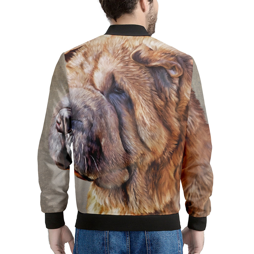 Vintage Shar Pei Print Men's Bomber Jacket