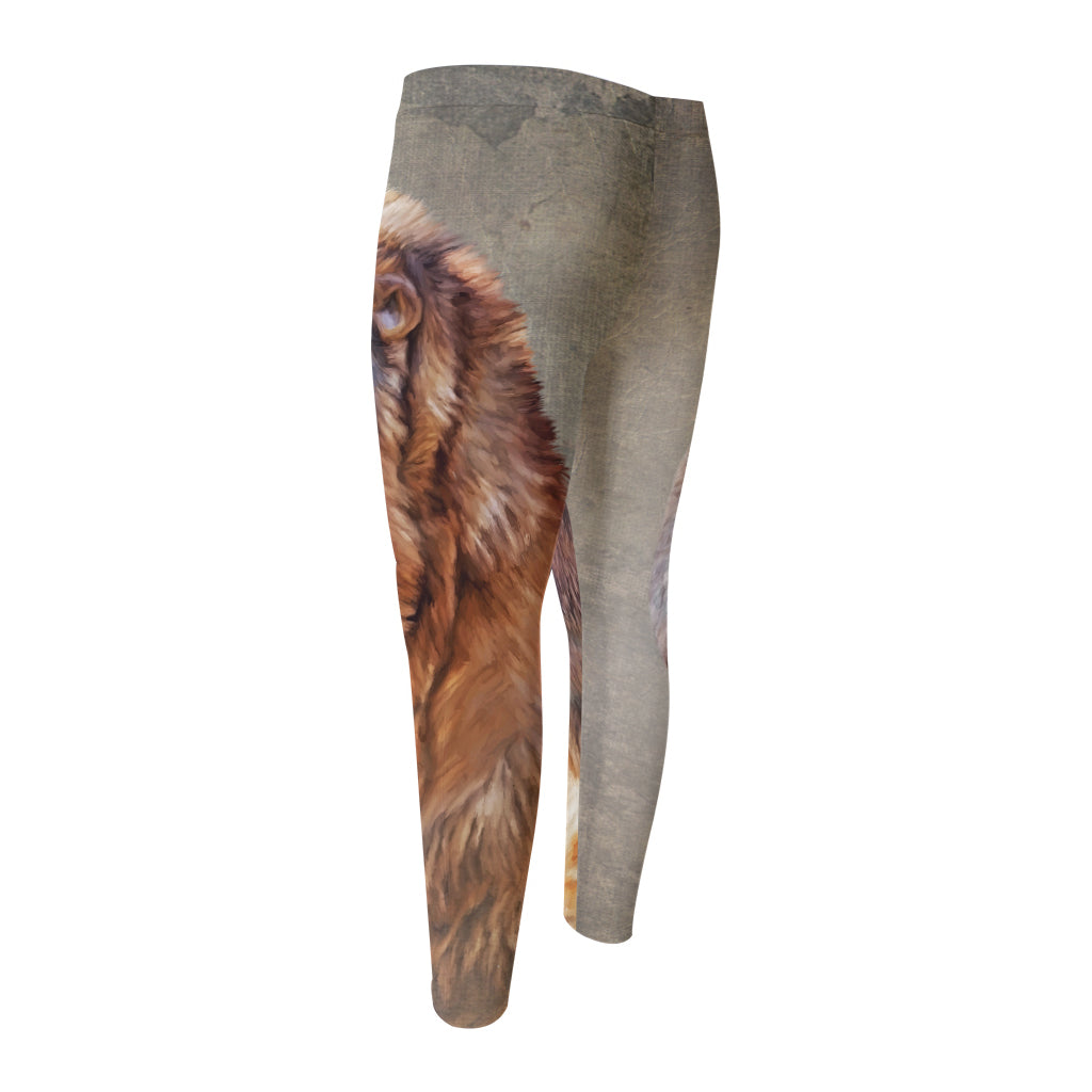 Vintage Shar Pei Print Men's Compression Pants